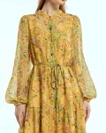 SIXDO Voile Flared Dress for Women